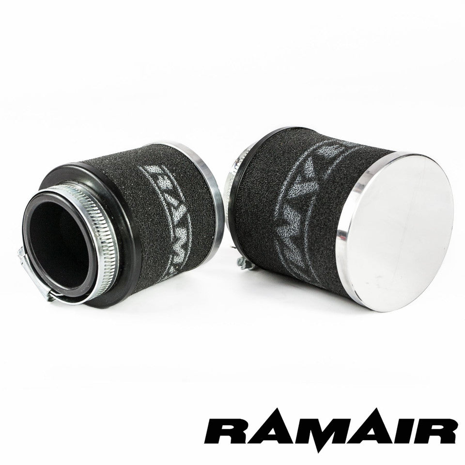 Ramair Chrome Cap Motorcycle Pod Foam Air Filter - 1 piece - 48mm