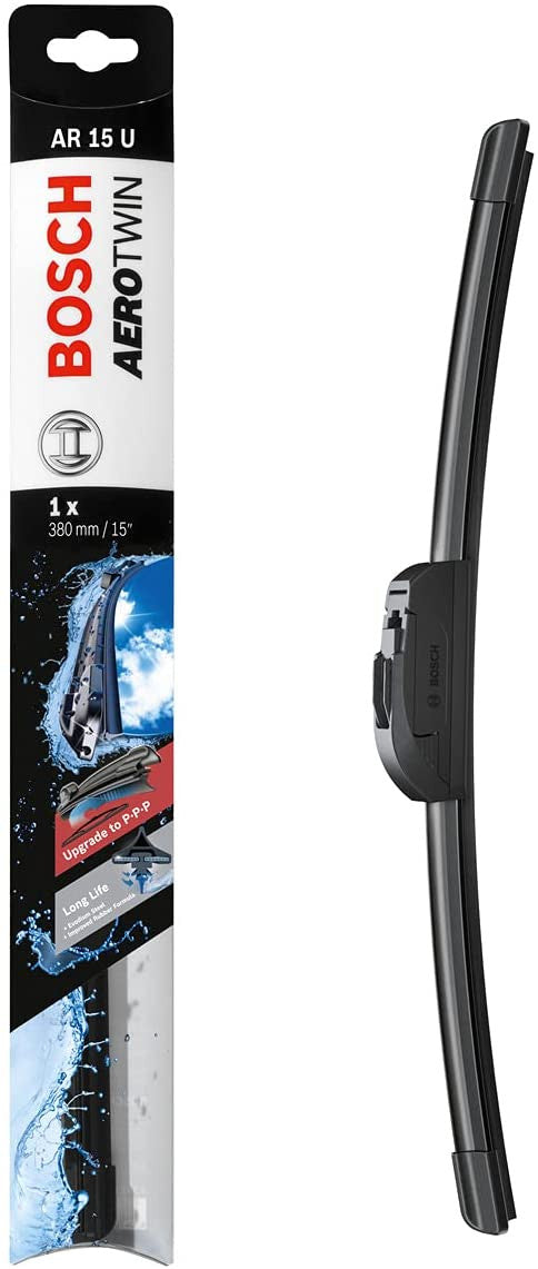 Tergicristallo Bosch Aerotwin AR15U - Anteriore, 380mm (15 Pollici), Tecnologia Flat Con Spoiler Aerodinamico, Power Protection Plus
