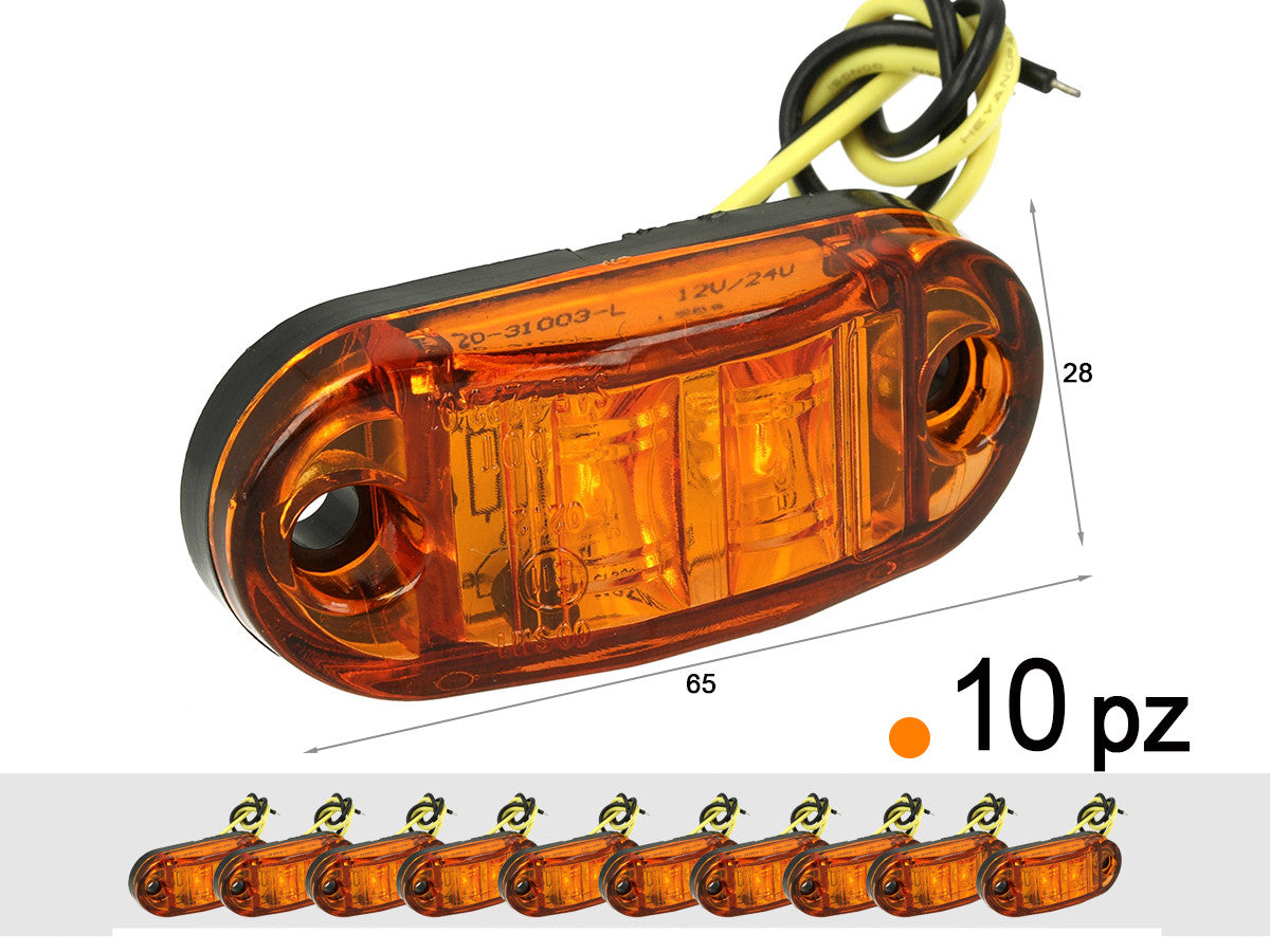 10 Pezzi Fanali Laterali Led 24V 12V Aracione Per Luci Ingombro Cortesia Targa Cupola Cappa Camion Rimorchio Caravan Furgone