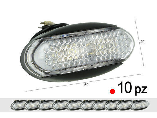 10 Pezzi Fanali Laterali Led 24V 12V Colore Rosso Per Luce Ingombro Cortesia Targa Cupola Cappa Camion Rimorchio Caravan Furgone