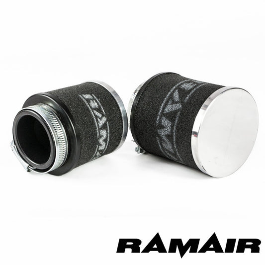 Ramair Chrome Cap Motorcycle Pod Foam Air Filter - 1 piece - 34mm