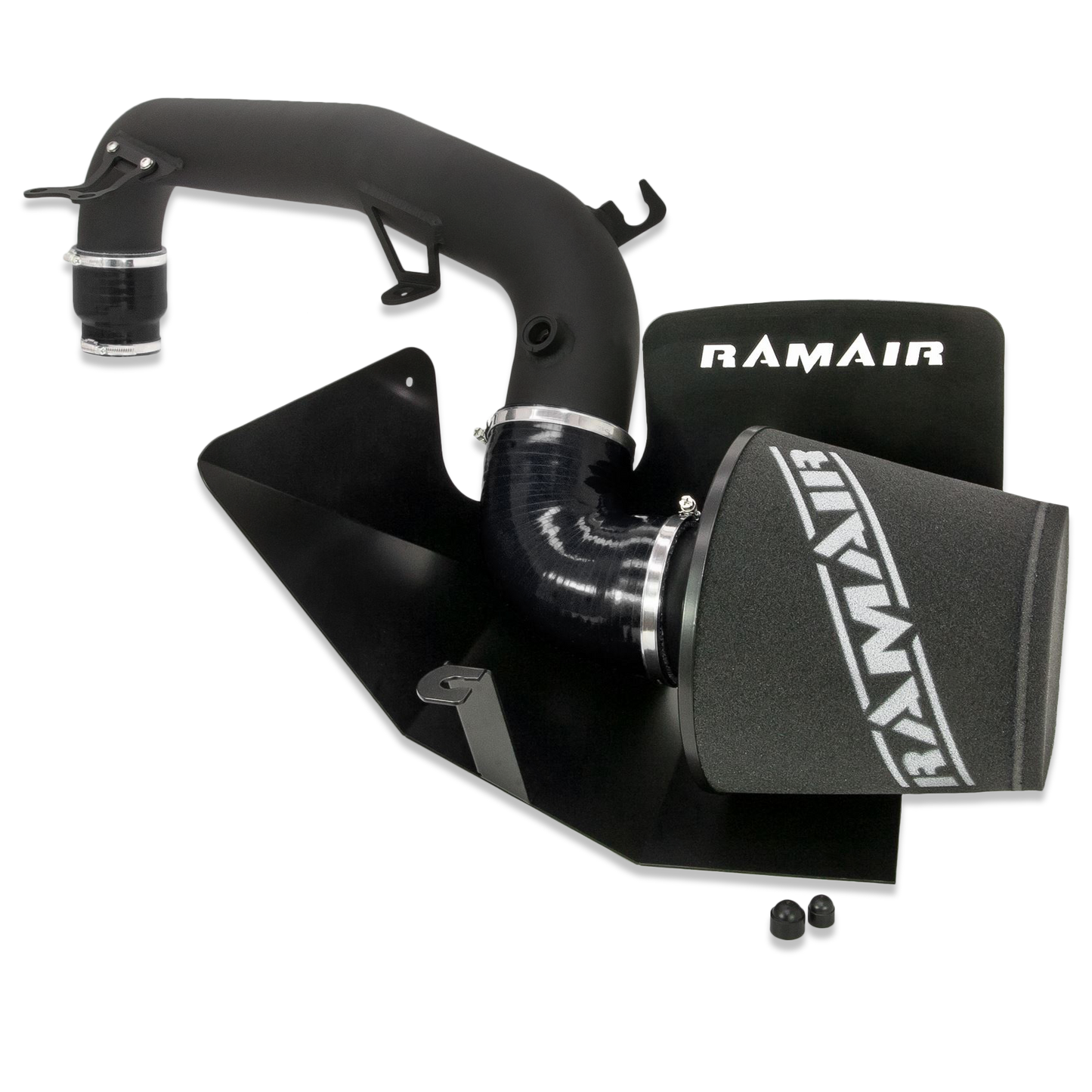 Black Ramair Cone Foam Air Filter Heat Shield & Hard Pipe Induction Kit Ford Focus RS MK3 2.3 Ecoboost