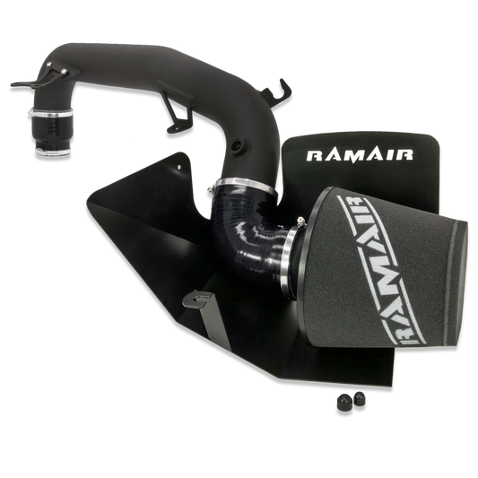 Black Ramair Cone Foam Air Filter Heat Shield & Hard Pipe Induction Kit Ford Focus RS MK3 2.3 Ecoboost