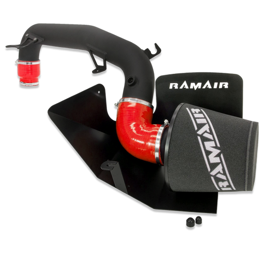 Red Ramair Cone Foam Air Filter Heat Shield & Hard Pipe Induction Kit Ford Focus RS MK3 2.3 Ecoboost C43