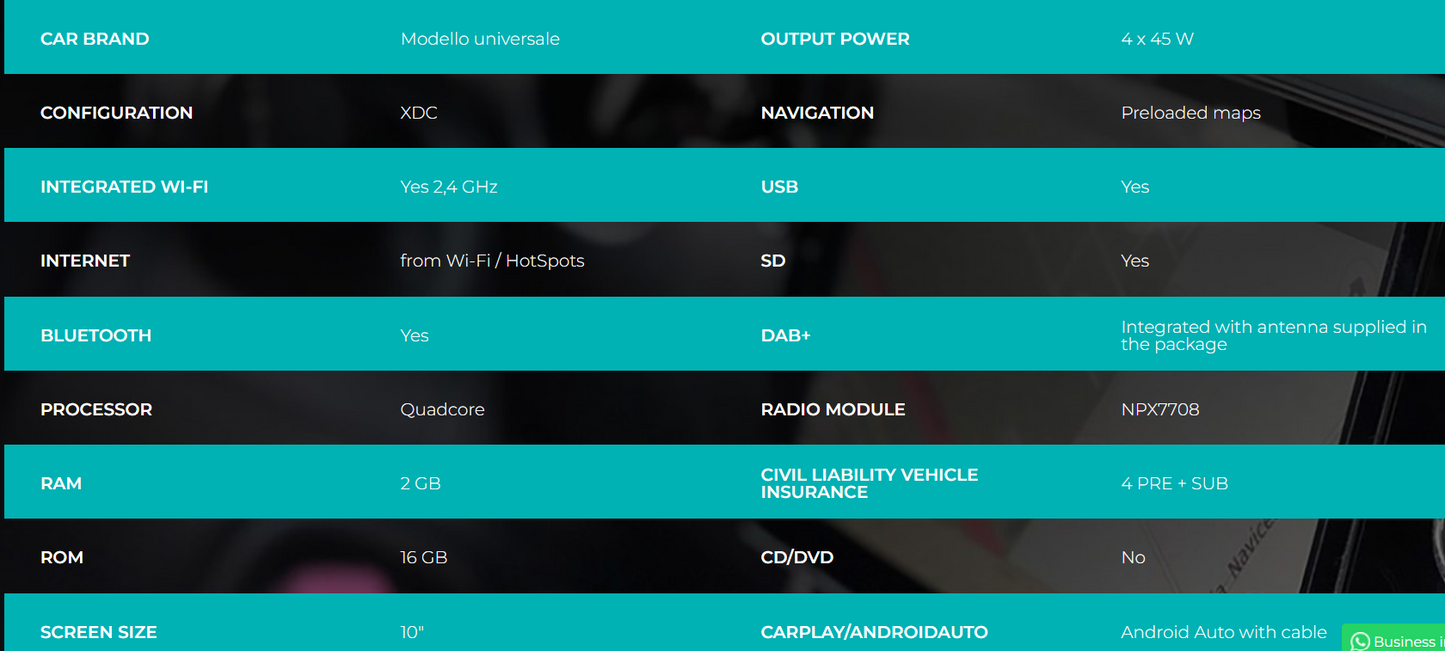 Universal car radio 10.1" 1 din JF-011-XDC