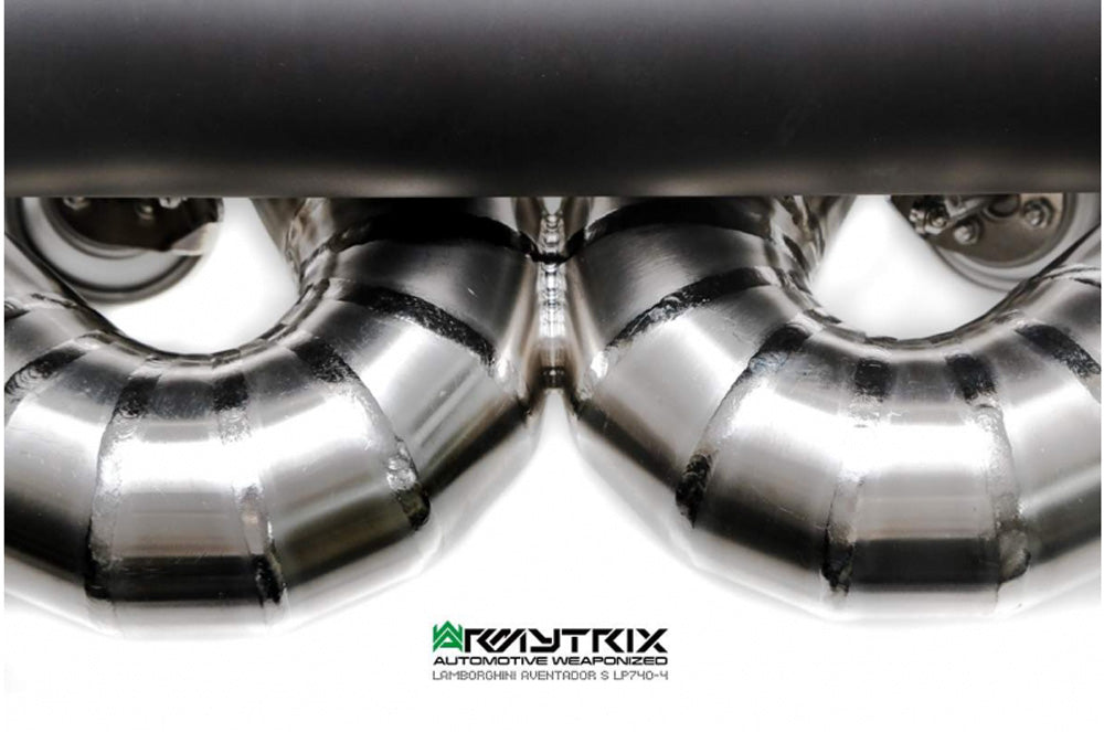 ARMYTRIX Titanium Black Coated Valvetronic Exhaust System Titanium Quad Tips Lamborghini Aventador S LP740-4 2017-2021