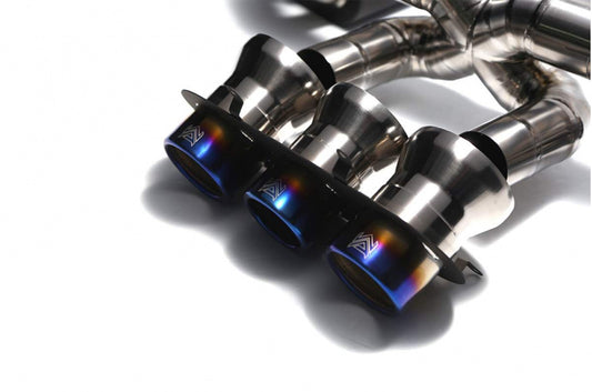 VR ARMYTRIX Titanium Series Triple Titanium Blue Tips Ferrari 458 Italia | Spider 4.5L V8 2010-2015