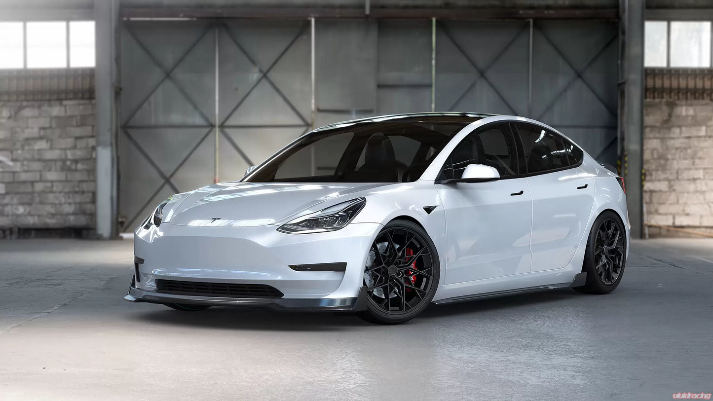 VR Aero Gloss Carbon Fiber Side Skirts Tesla Model 3