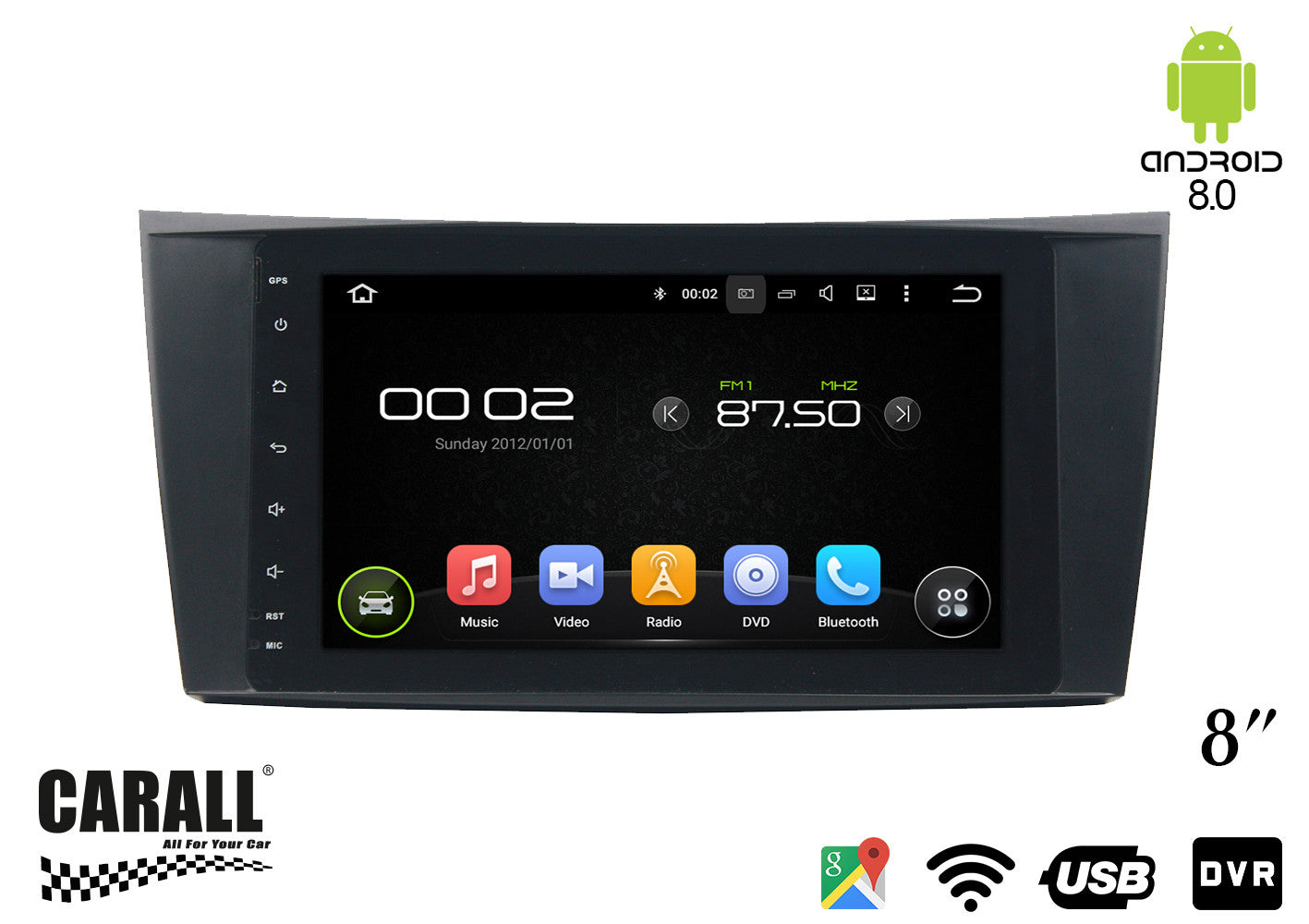 Autoradio Android 8,0 Mercedes Benz W211 GPS DVD USB SD WI-FI Bluetooth Navigatore