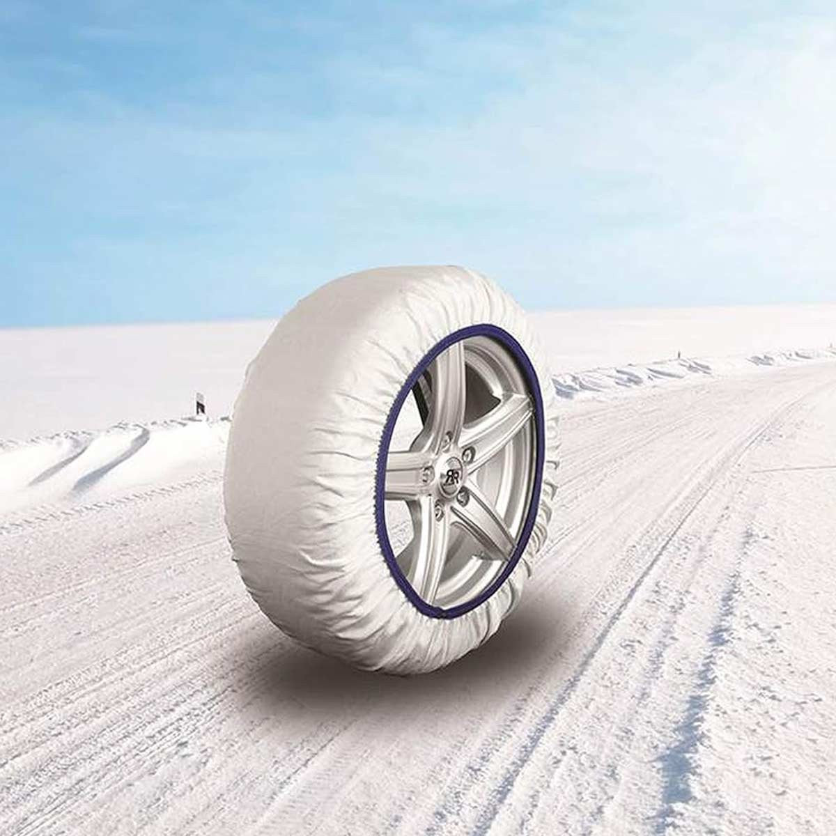 Calze Da Neve per Auto Omologate EN 16662-1 Modello Bianco Standard Misura XXL