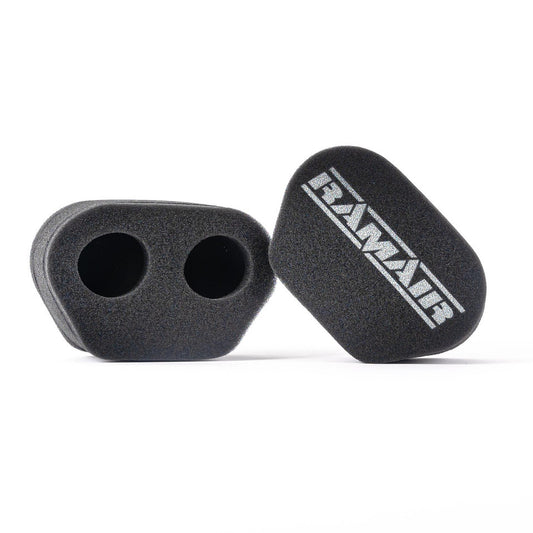 Ramair - 2x Twin Inlet Motorcycle Carb Sock Foam Air Filter - 72mm
