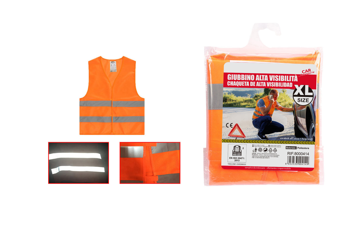 Gilet Catarifrangente Arancione Taglia XL