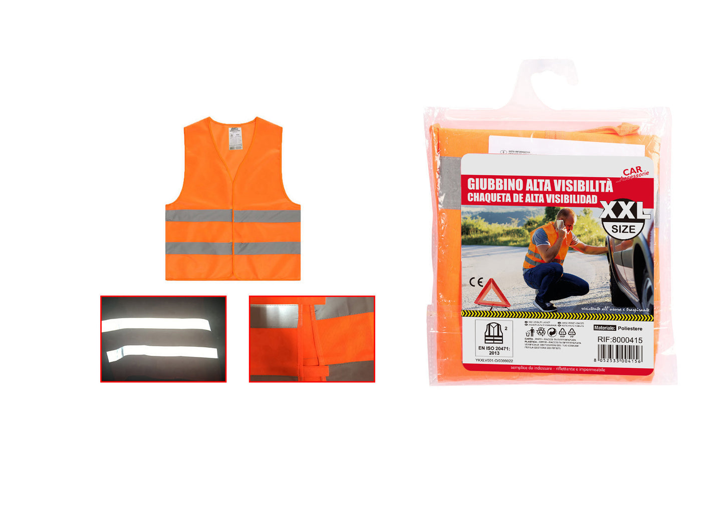 Gilet Catarifrangente Arancione Taglia XXL