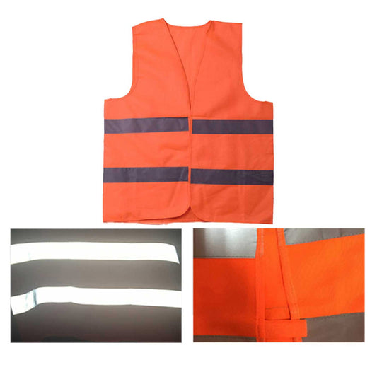 Gilet Catarifrangente di Sicurezza Giubbotto di Sicurezza Riflettente ad Alta visibilità Arancione Taglia L