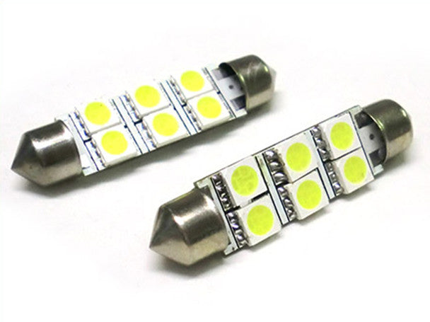 Lampada Led Siluro T11 C5W 46mm 6 Smd 5050 Bianco Ghiaccio 12V Luci Targa