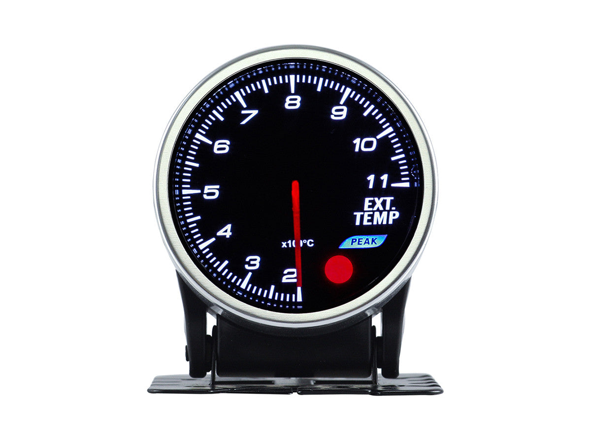 Manometro Analogico Temperatura Gas di Scarico Exhaust Temp Gauge 52mm 12V Auto Doppio Ingresso Alimentazione 10 Colori