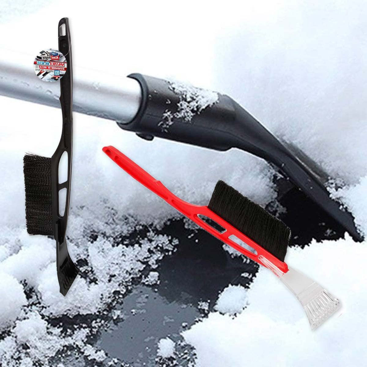 Raschietto per Ghiaccio con Spazzola da Neve con Manico Ergonomico Leggera e Portatile Salvaspazio per Auto SUV Lungezza 53cm