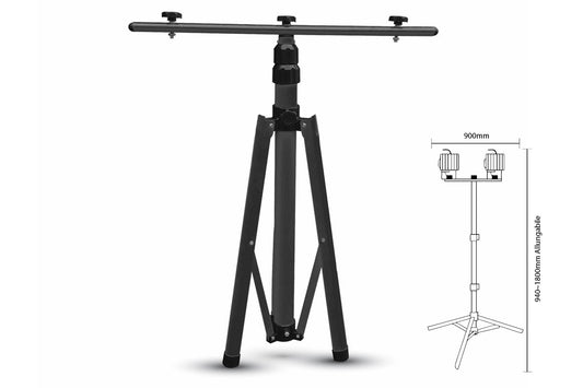 Tripiedi Treppiede Tripod Portafari Multiuso Per 2 Fari Proiettori Uso Cantiere Officina Colore Nera Max 160cm SKU-9546